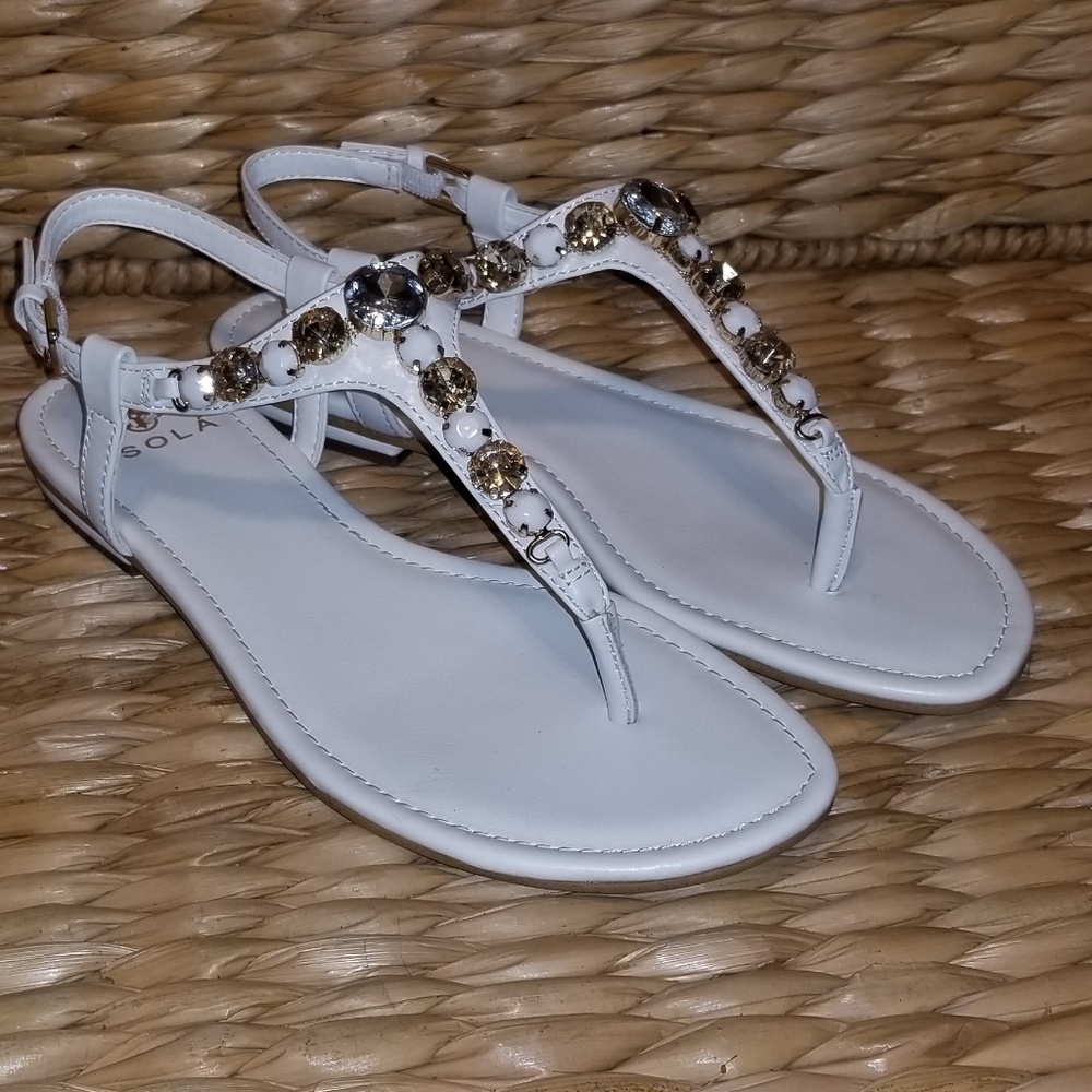 Isola white embellished Monica flat sandal - Picture 2 of 5